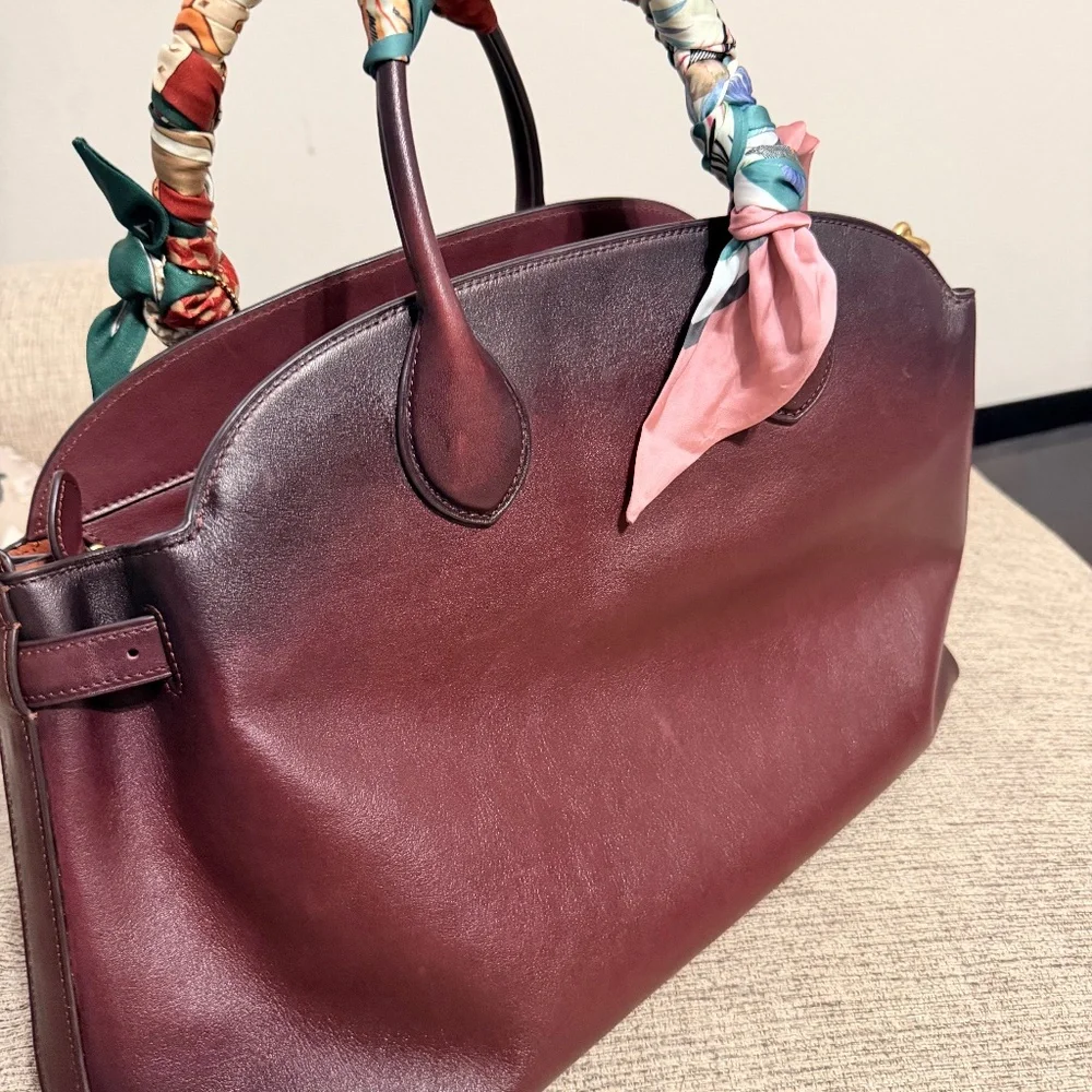 COACH, the Soft Empire 40 Leather Carryall Satchel Bag- Merlot - Picture 9 of 10